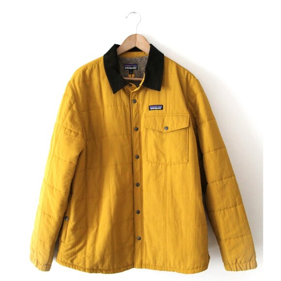 Patagonia Isthmus Quilted Shirt Jacket / Large / Buckwheat Gold Fleece Lined - Picture 6 of 13